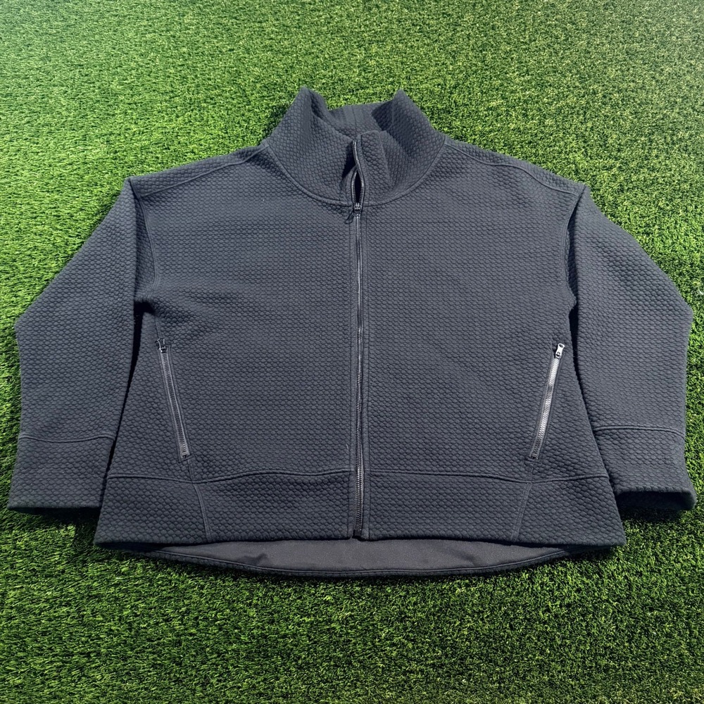 CALIA Black Quilted Bubble Texture Full Zip Funnel Neck Jacket XL